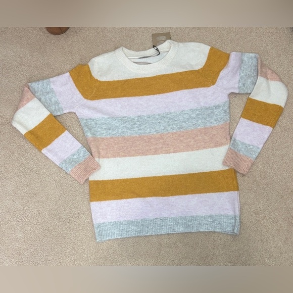 Vero Moda Maternity Striped Sweater | Size S | Multicolor Crew Neck | NWT - Picture 4 of 8